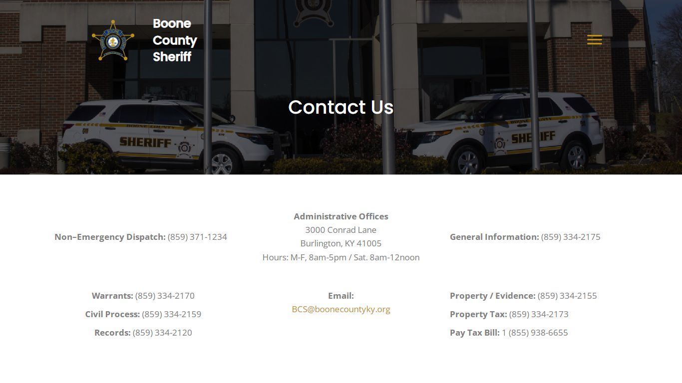 Contact Us | Boone County Sheriff's Office